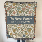 Personalized Floral Garden Woven Blanket Throw