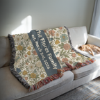 Personalized Floral Garden Woven Blanket Throw