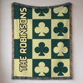 Personalized Family Shamrock Woven Blanket Throw