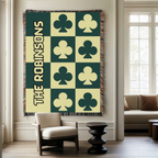 Personalized Family Shamrock Woven Blanket Throw