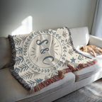 Personalized Initials Pine Forest Woven Blanket Throw