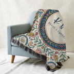 Personalized Initials Floral Garden Woven Blanket Throw