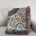 Personalized Initials Floral Garden Woven Blanket Throw