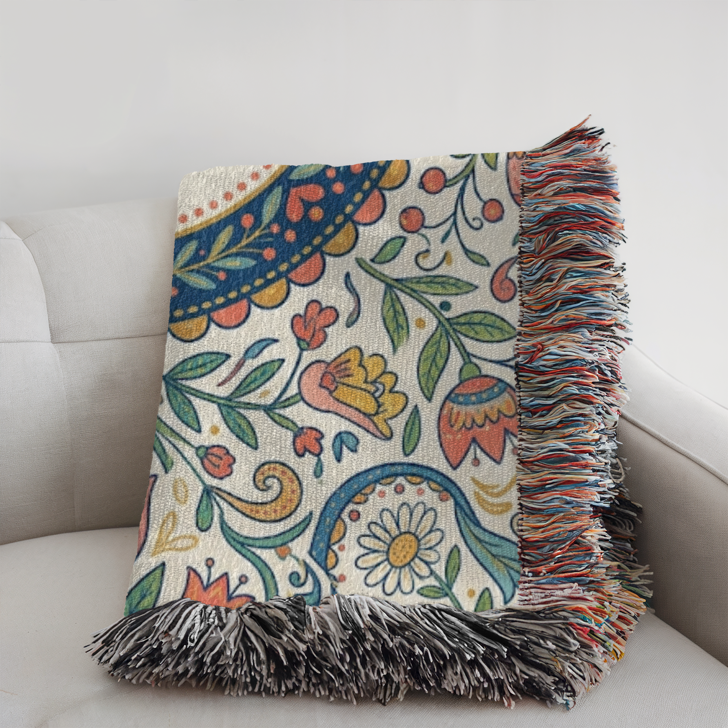 Personalized Initials Floral Garden Woven Blanket Throw