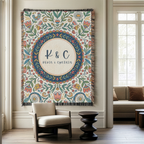 Personalized Initials Floral Garden Woven Blanket Throw