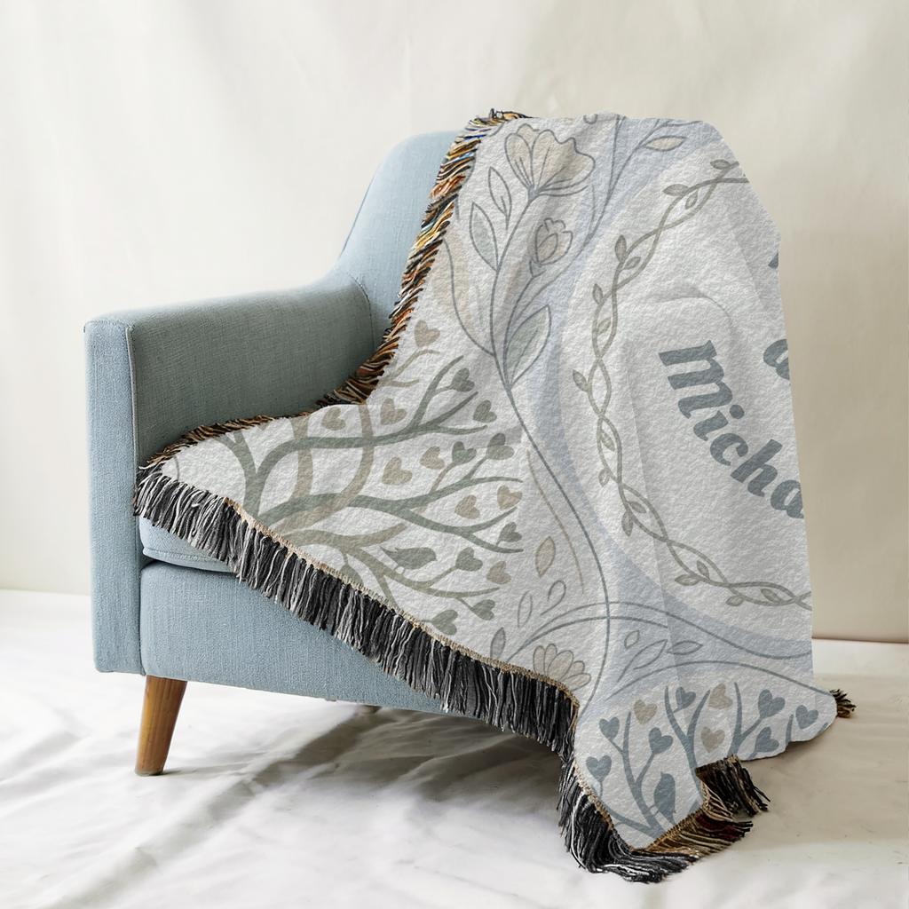 Personalized Couple's Love Forest Woven Blanket