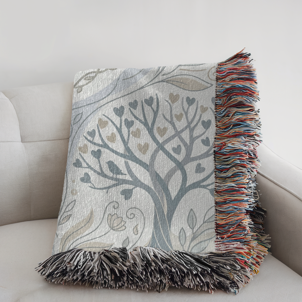 Personalized Couple's Love Forest Woven Blanket