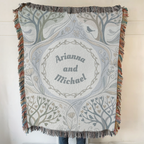 Personalized Couple's Love Forest Woven Blanket