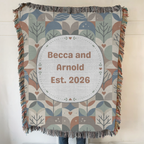 Personalized Couple's Name and Date Mosaic Woven Blanket
