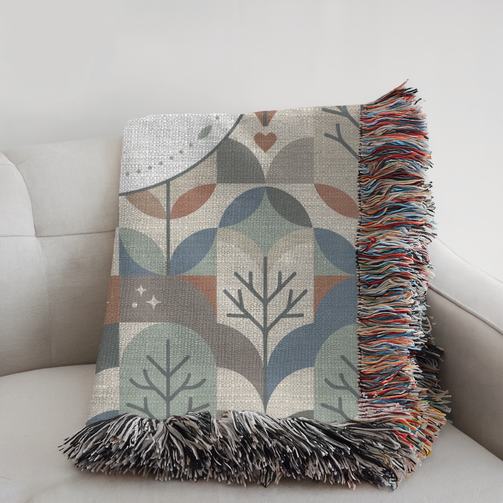 Personalized Couple's Name and Date Mosaic Woven Blanket