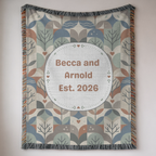 Personalized Couple's Name and Date Mosaic Woven Blanket