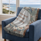 Personalized Couple's Name and Date Mosaic Woven Blanket