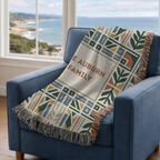 Personalized Family Name Geometric Woven Blanket