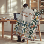 Personalized Family Name Geometric Woven Blanket