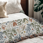 Personalized Couple Name Floral Woven Blanket