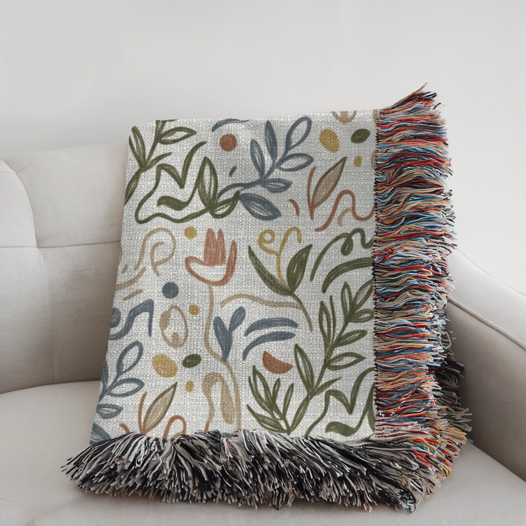 Personalized Couple Name Floral Woven Blanket