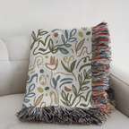 Personalized Couple Name Floral Woven Blanket
