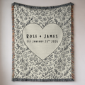 Personalized Couple's Name and Date Woven Blanket