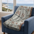 Personalized Couple's Initials and Names Woven Blanket