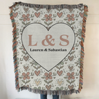 Personalized Couple's Initials and Names Woven Blanket