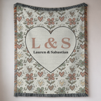 Personalized Couple's Initials and Names Woven Blanket