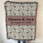 Personalized Couple's Names and Date Woven Blanket