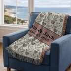 Personalized Couple's Names and Date Woven Blanket