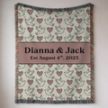 Personalized Couple's Names and Date Woven Blanket