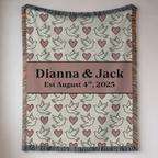 Personalized Couple's Names and Date Woven Blanket