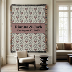 Personalized Couple's Names and Date Woven Blanket