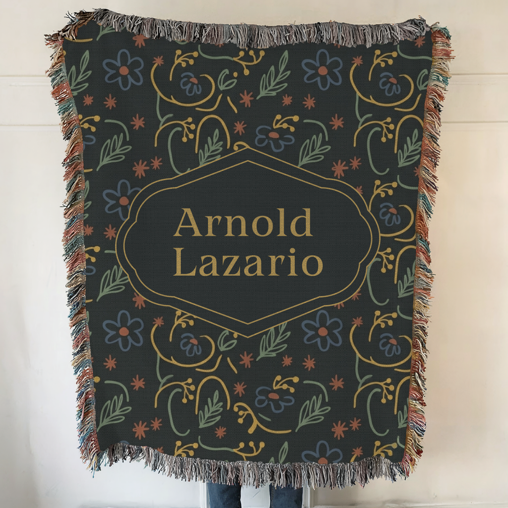 Custom Name Woven Blanket Throw