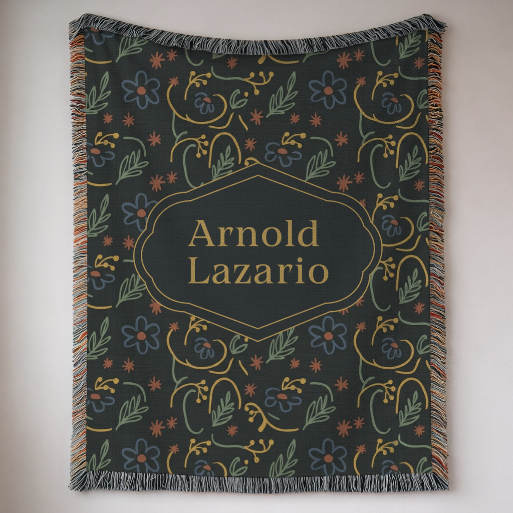 Custom Name Woven Blanket Throw