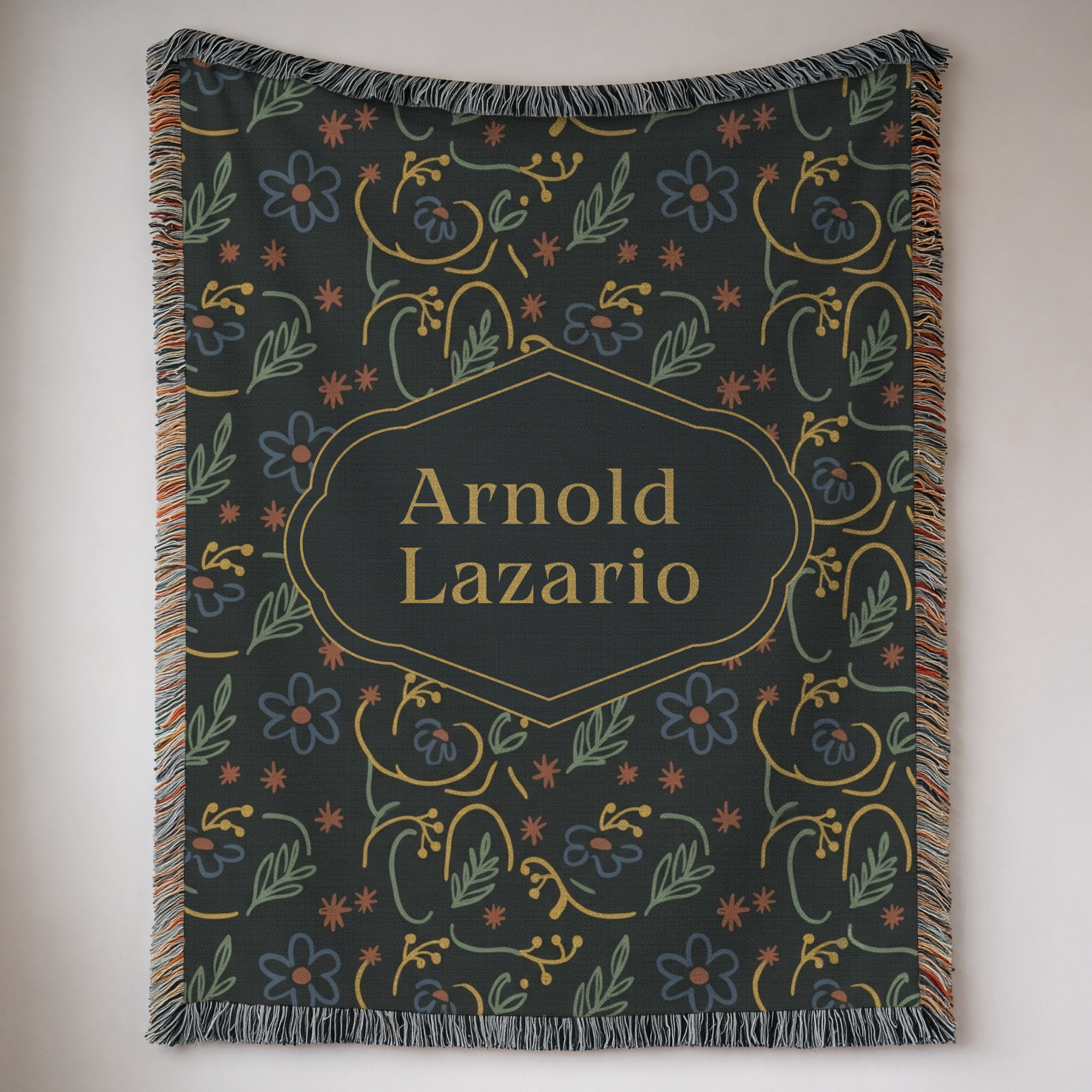 Custom Name Woven Blanket Throw