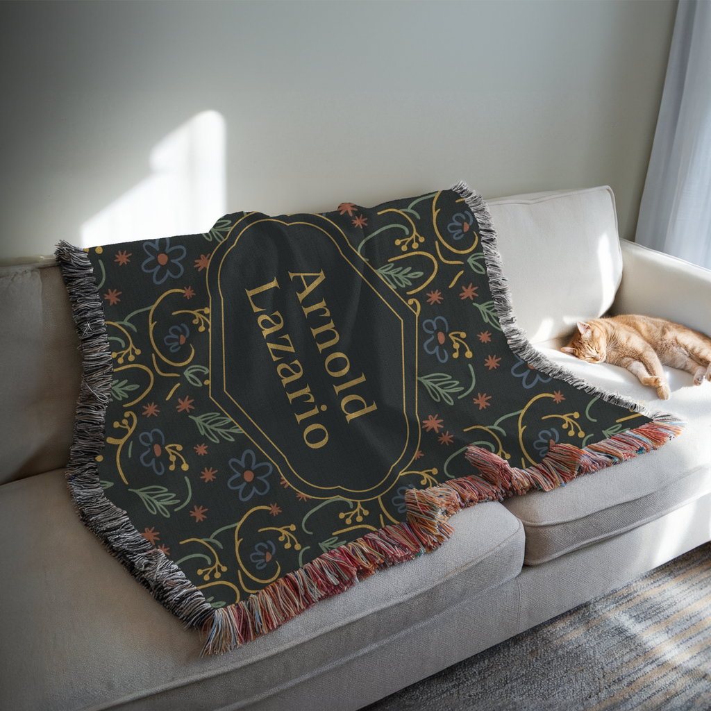 Custom Name Woven Blanket Throw