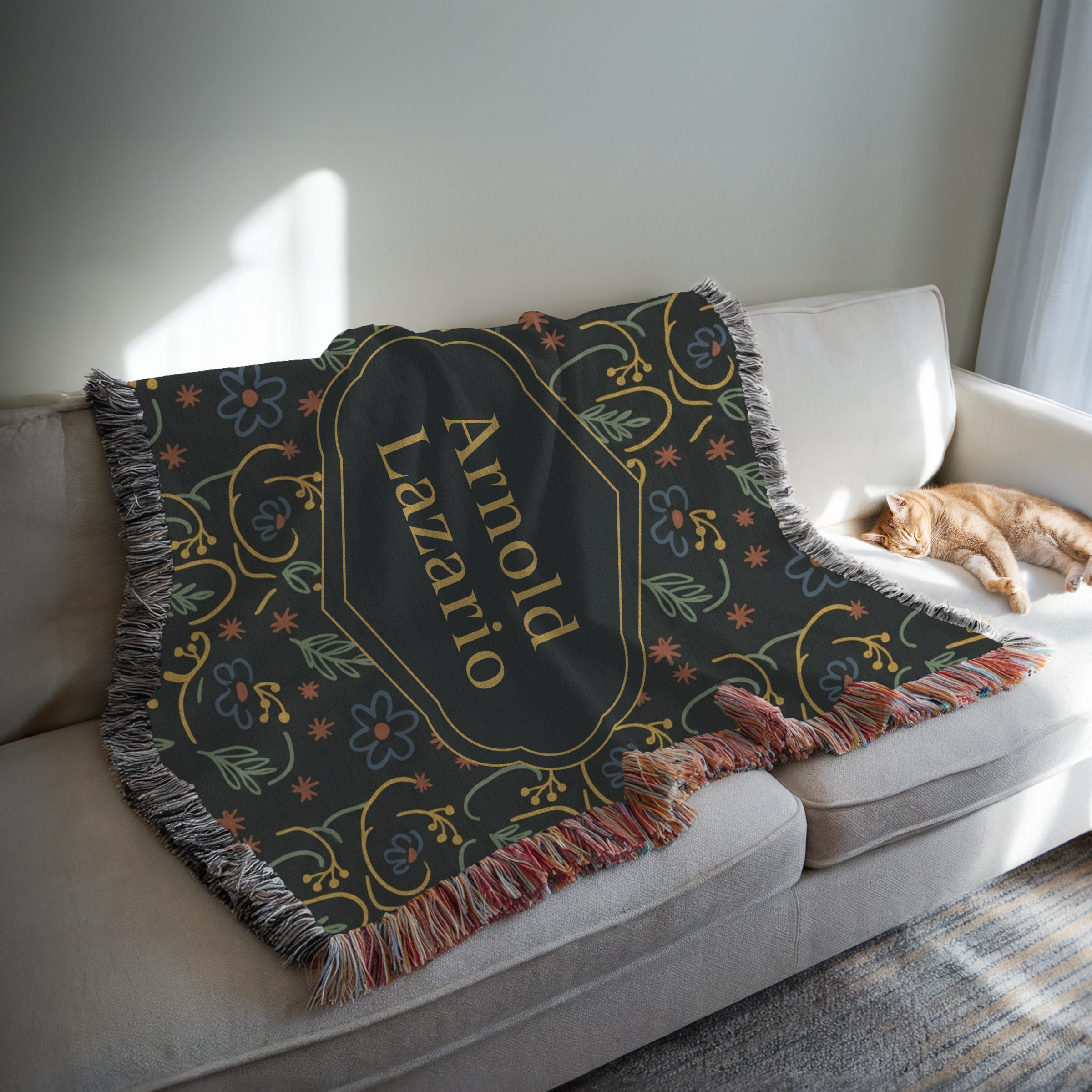 Custom Name Woven Blanket Throw