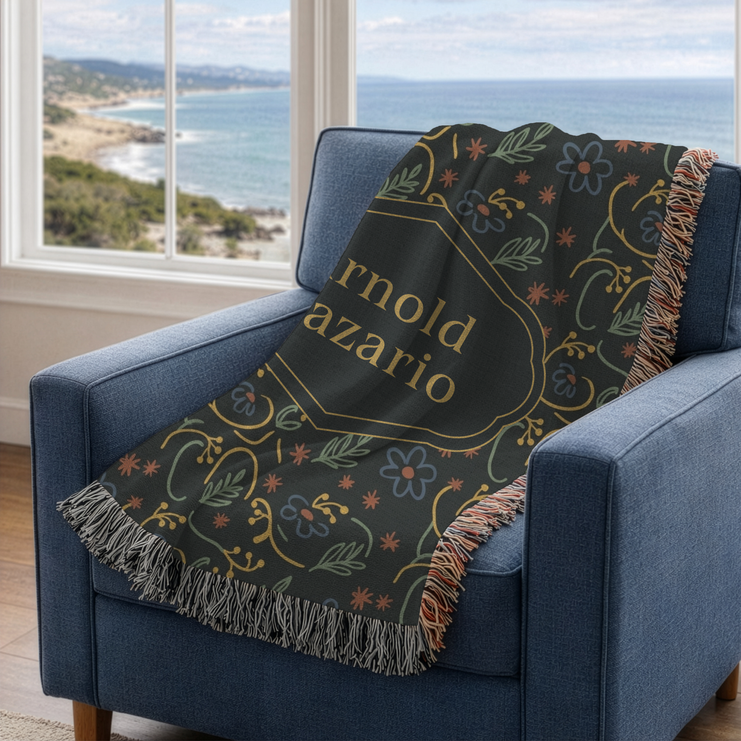 Custom Name Woven Blanket Throw