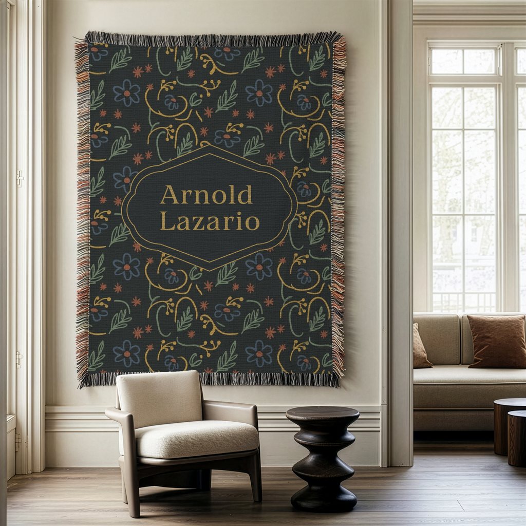 Custom Name Woven Blanket Throw