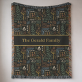 Personalized Name Forest Accent Woven Blanket Throw