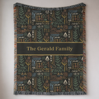 Personalized Name Forest Accent Woven Blanket Throw