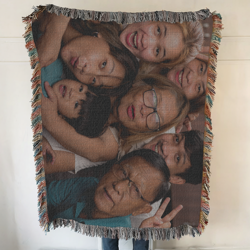 Custom Photo Woven Blanket Throw