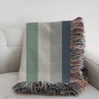 Personalized Family Name Striped Woven Blanket Throw