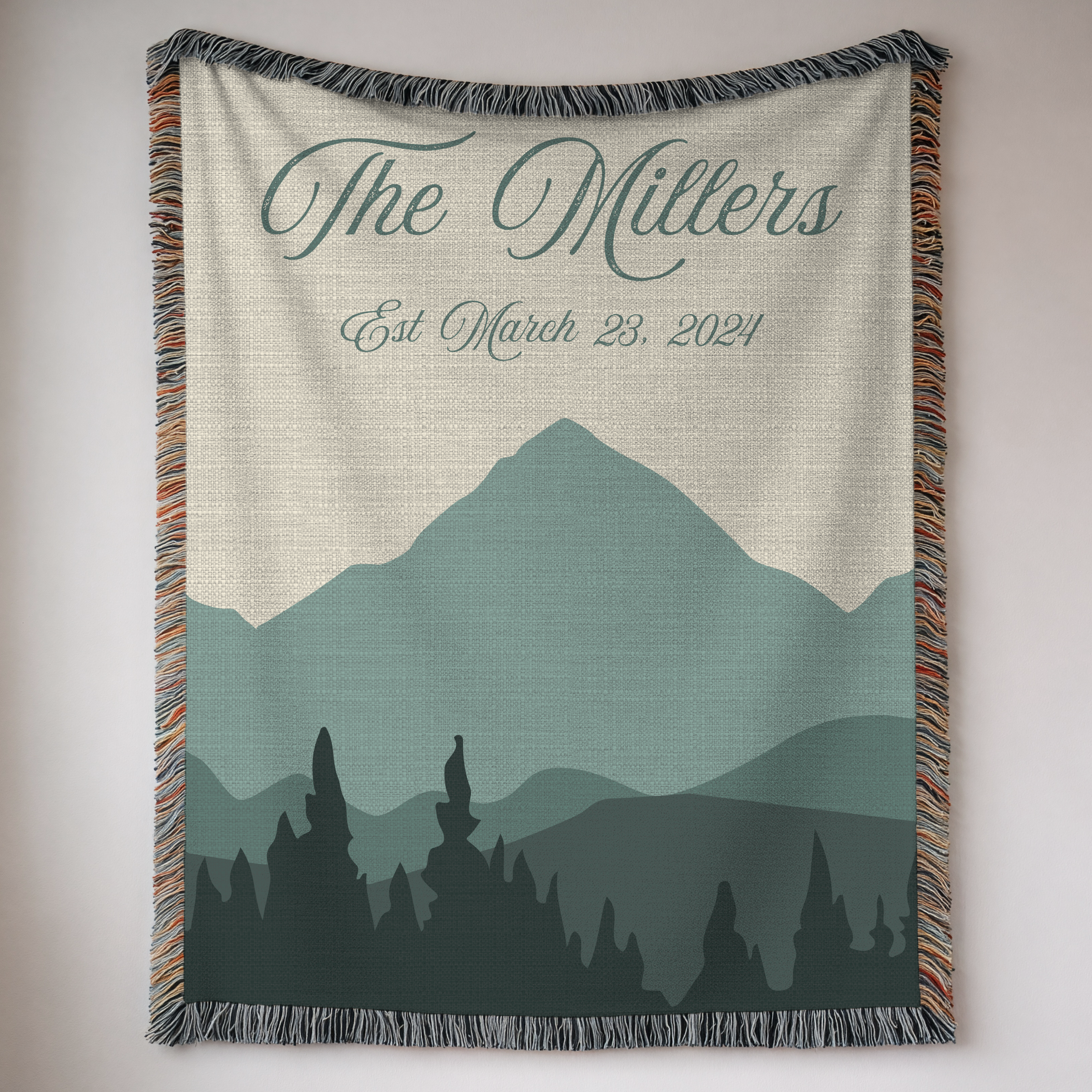 Personalized Family Name Woven Blanket Throw
