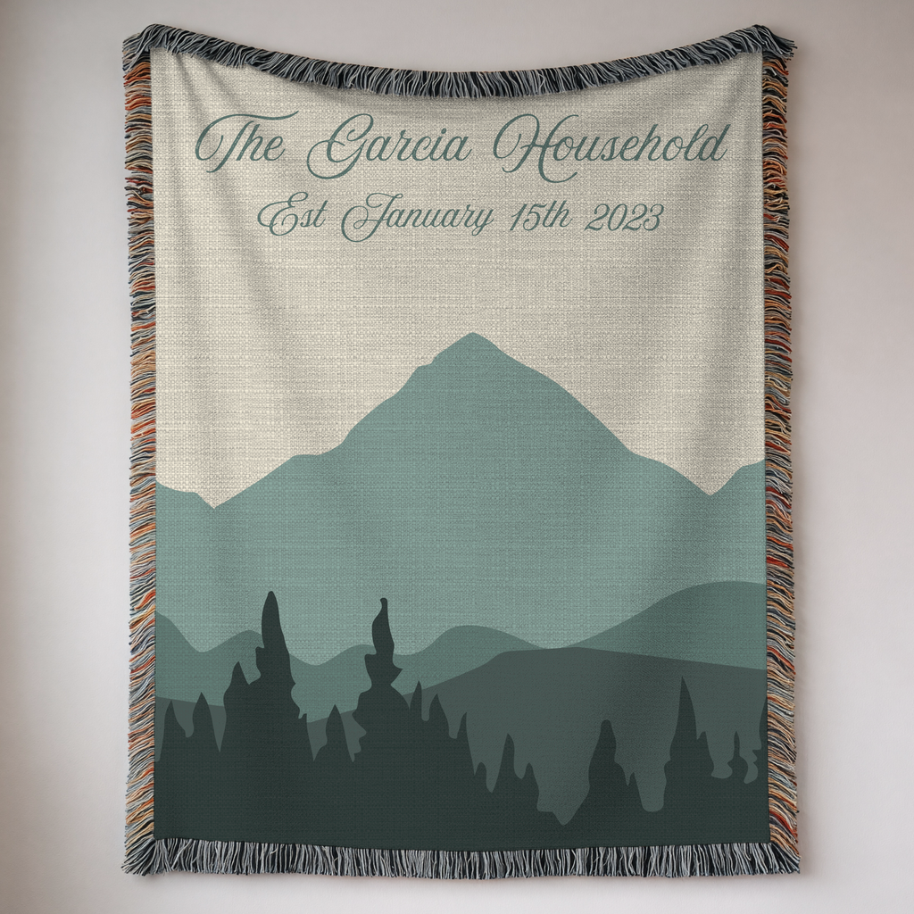 Personalized Family Name Woven Blanket Throw