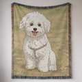 Custom Cartoon Dog Photo Woven Blanket