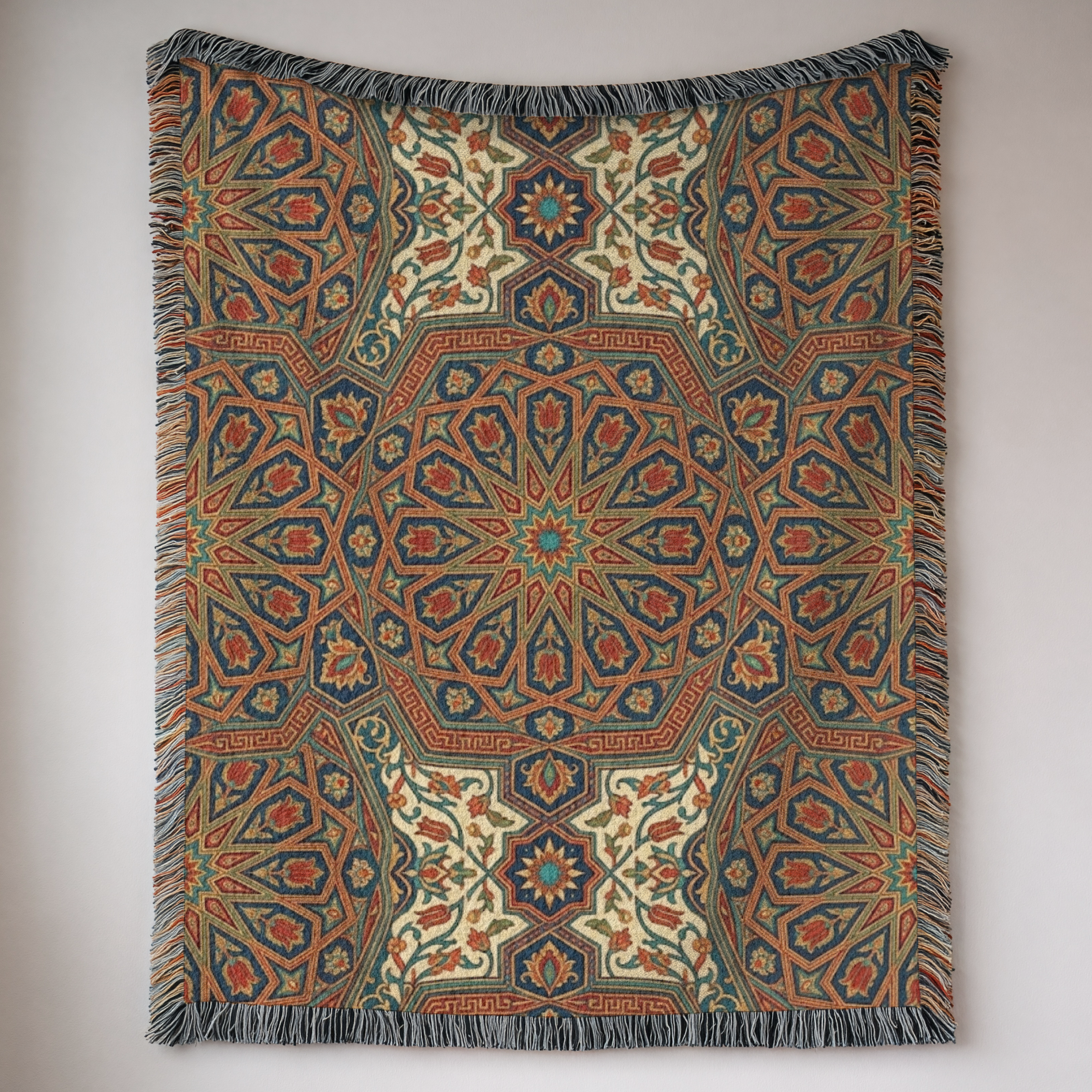 Iznik Bloom Tapestry Woven Blanket