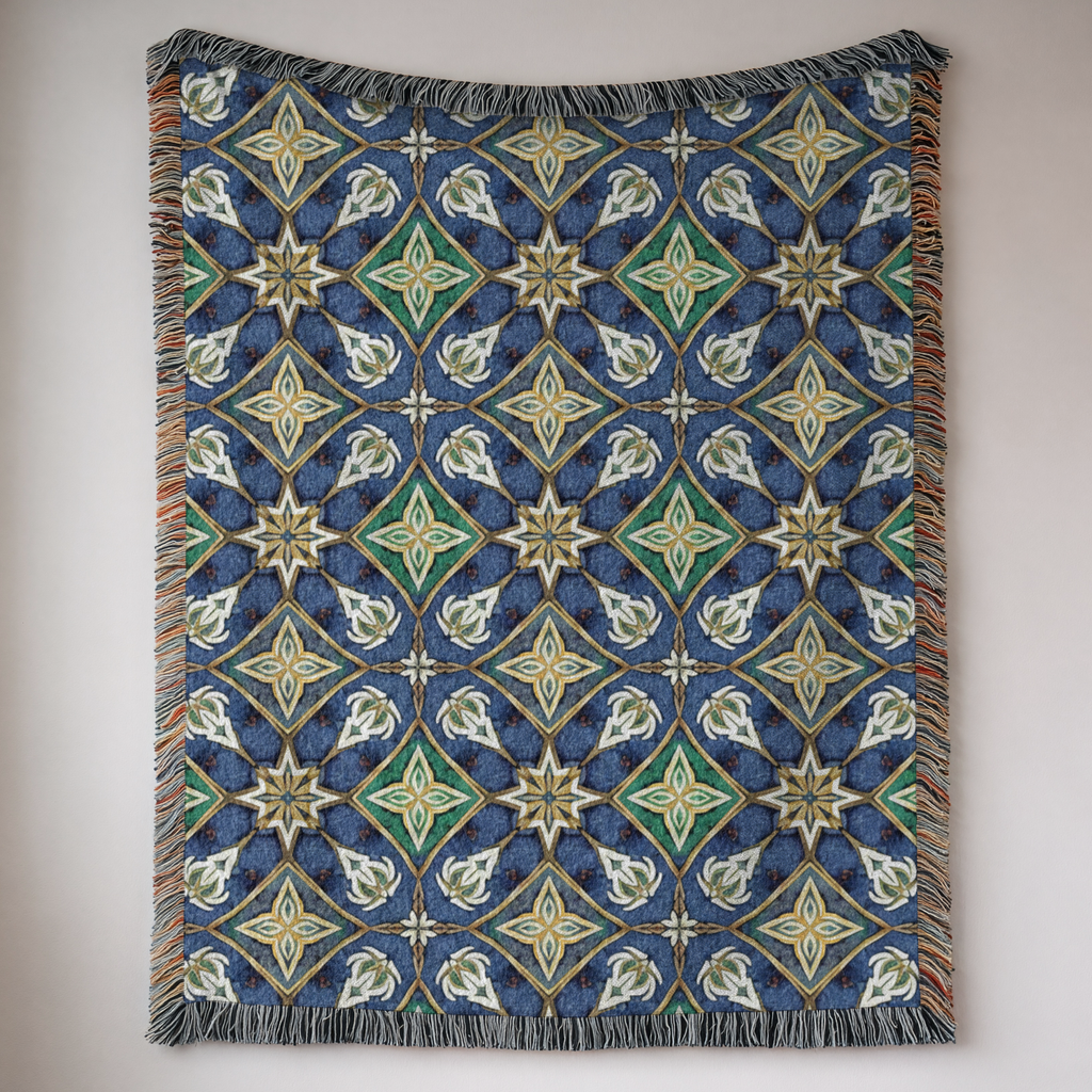Artisan Geometric Tapestry Woven Blanket