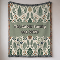 Personalized Family Earthy Heirloom Woven Blanket Throw