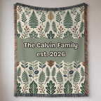 Personalized Family Earthy Heirloom Woven Blanket Throw