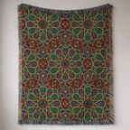 Moroccan Geometric Pattern Tapestry Woven Blanket