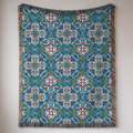Turkish Blues Tapestry Woven Blanket
